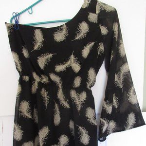 Blue Rain womens one shoulder black dress size small